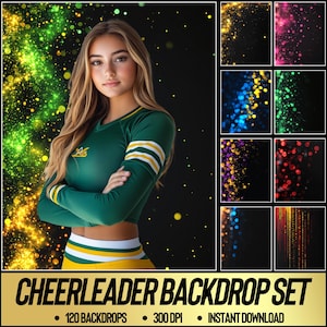 120 toiles de fond numériques de pom-pom girl pour la photographie de sport | Arrière-plan d&#39;encouragement pour bannière d&#39;encouragement, sport scolaire et photo de portrait senior