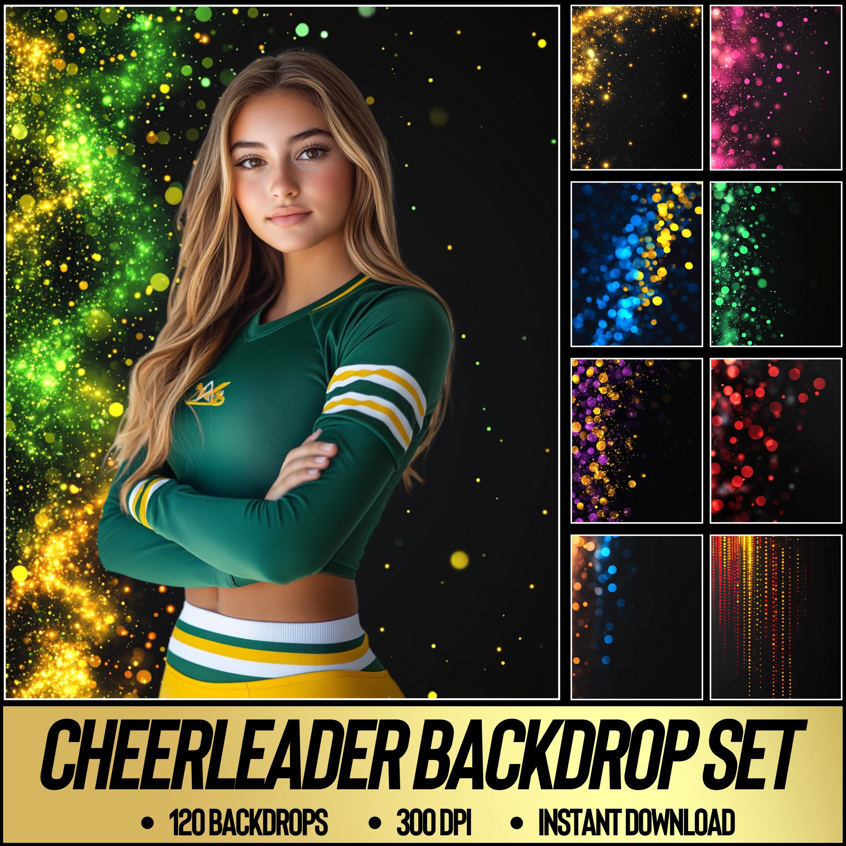 120 Cheerleader Digital Backdrops for Sports Photography | Cheer ...