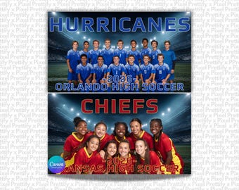 Soccer Team Canva Template | Soccer Backdrop For Sports Poster Design, Senior Sports Banners, Memory Mates, Digital Background