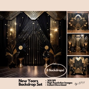 Mocsicka Great Gatsby Theme Birthday Party Photography Backdrop Retro Gold  Building Adult Birthday Decor Background Photocall