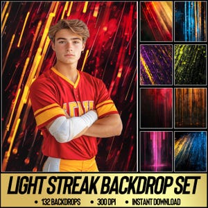 132 Digital Sports Backdrops: School Color Photography Backgrounds for Sports Posters, Football, Baseball, Soccer, Softball, Senior