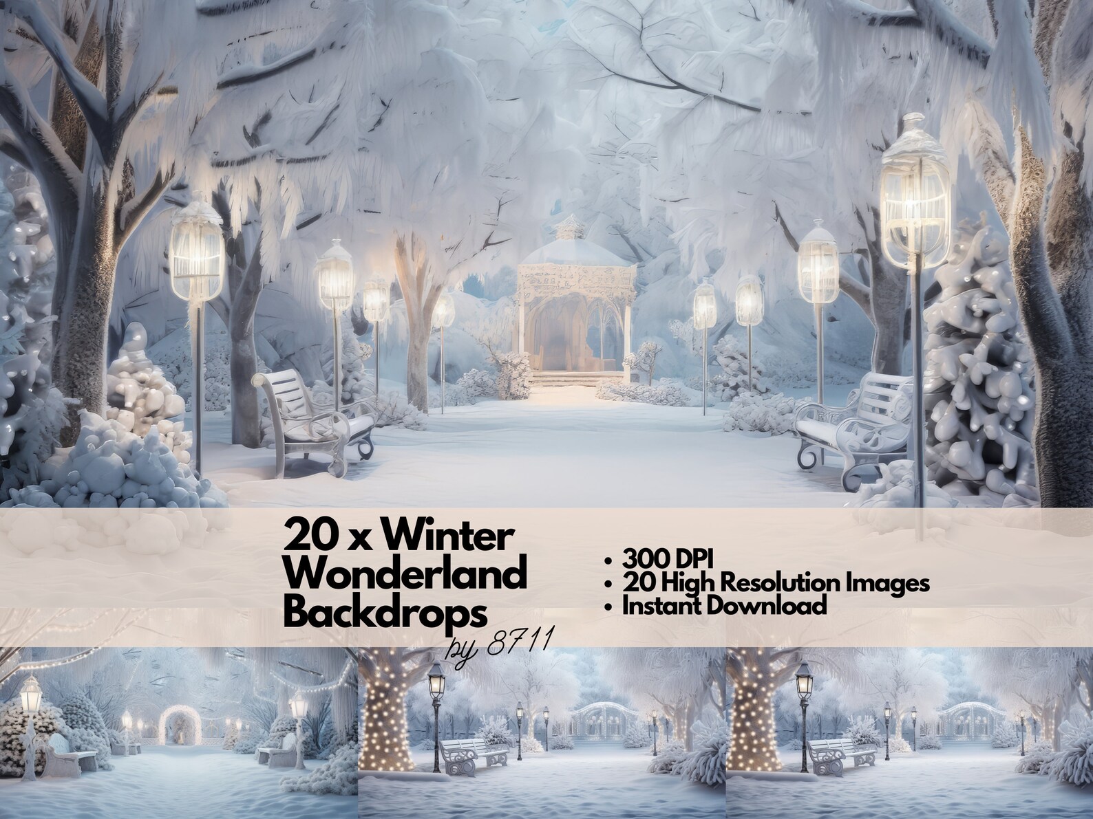 Winter Wonderland Digital Backdrop Set, Maternity Backdrop Overlays ...