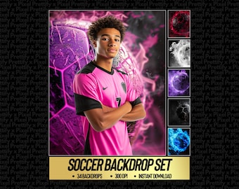 34 Epic Soccer Digital Backdrops for Sports Photography | Football Background For Soccer Banner, School Sports, & Senior Portrait Photo