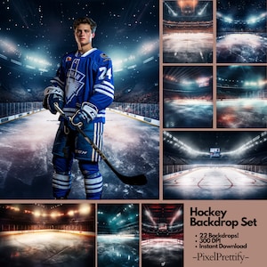 22 toiles de fond numériques de hockey pour la photographie de sport | Fond de hockey pour bannière de hockey, sport scolaire et photo de portrait senior