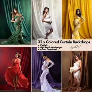 Digital Curtain Backdrops, Curtain Background, Digital Professional Studio Backdrops for Photography