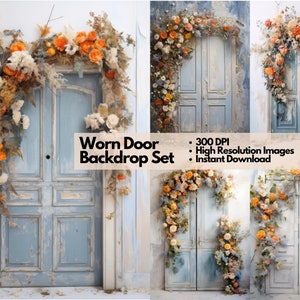 Worn Door Digital Backdrops, Maternity Backdrop Overlays, Photography Digital Background Overlays, Photoshop Textures Overlays