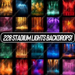 Friday Night Lights Digital Backdrops | Stadium Light Overlays | Sports Photography Background | Football Photoshop Backdrop | Senior Night image 2