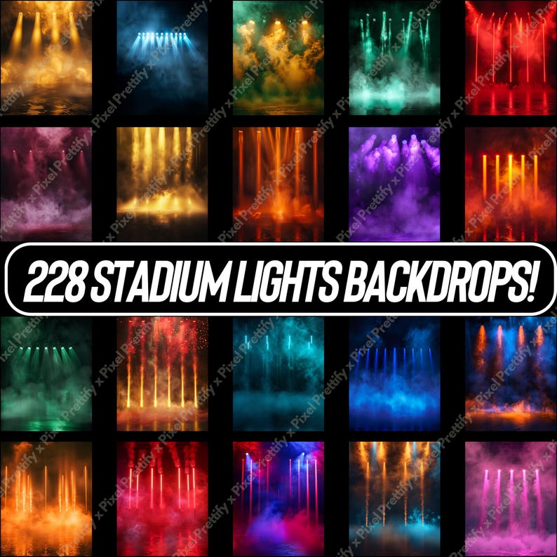 Friday Night Lights Digital Backdrops | Stadium Light Overlays | Sports Photography Background | Football Photoshop Backdrop | Senior Night image 2