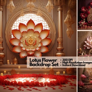 Lotus Flower Digital Backdrops Maternity Backdrop Studio Backdrop Overlay Boho Frame Maternity Fine Art Textures Photoshop Overlay JPG