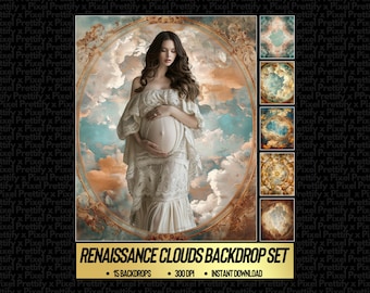 15 RENAISSANCE CLOUDS Digital Backdrop Sky Maternity Background Photography Digital Background Overlay Photoshop Maternity Backdrop Сlouds