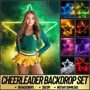 98 décors numériques de pom-pom girl pour la photographie de sport | Arrière-plan d&#39;encouragement pour bannière d&#39;encouragement, sport scolaire et photo de portrait senior