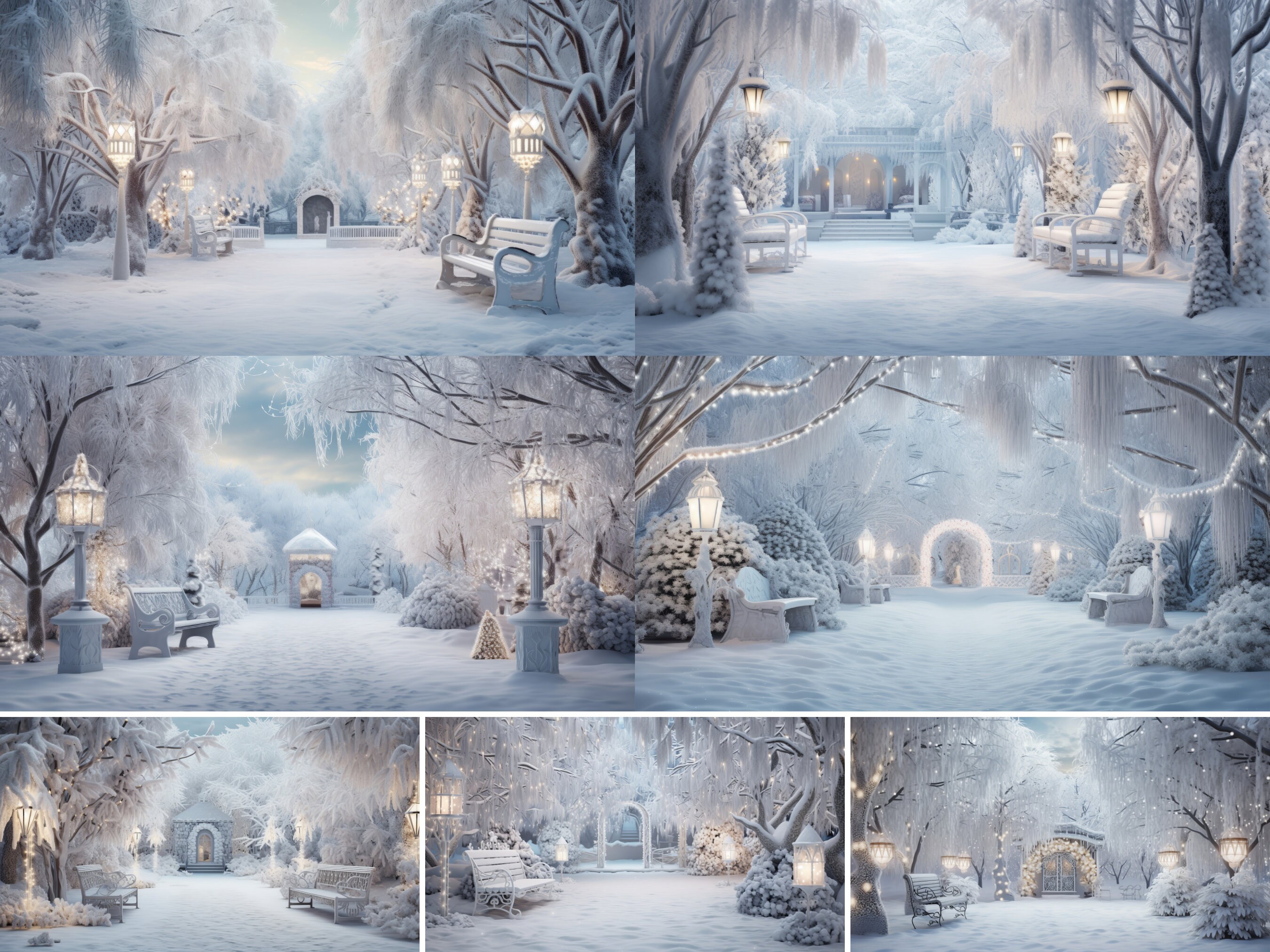 Winter Wonderland Digital Backdrop Set, Maternity Backdrop Overlays ...