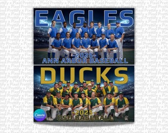 Baseball Team Canva Template | Baseball Backdrop For Sports Poster Design, Senior Sports Banners, Memory Mates, & More | Digital Background