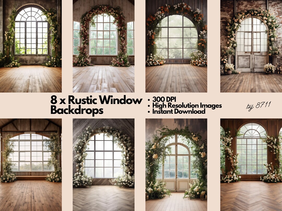 Rustic Window Digital Backdrops Wedding Backdrop Photo - Etsy