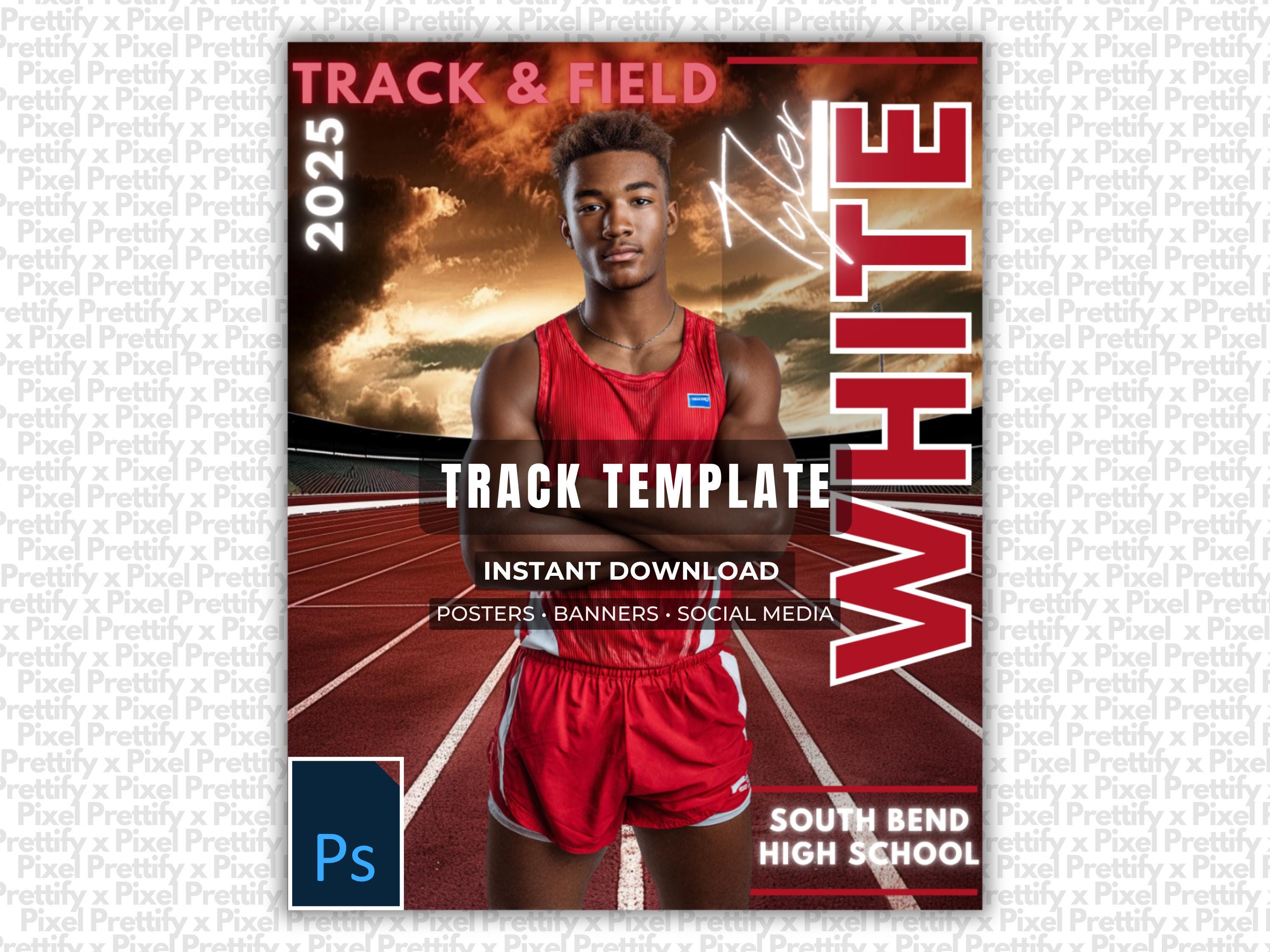 Track & Field Photoshop Template for Custom Posters and Banners ...