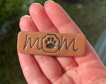 Handmade Polymer Clay Pet Mom Magnet: Paw Print Design