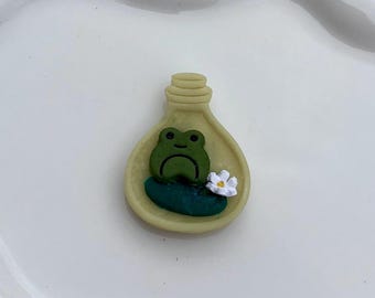 Leuchten im Dunkeln Frosch in Flaschenmagnet, Polymer Clay