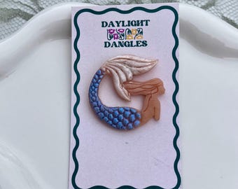 Handgemachter holografischer Meerjungfrauen Anstecker: Polymer Clay Sirene Taschen Anstecker