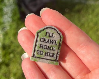 Work Song Tombstone Magnet, Hozier Inspired Magnet, “I’ll Crawl Home to Her,” Wasteland Baby, Unreal Unearth, Hozier Gift, Handmade Clay