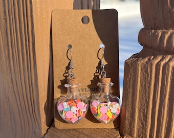 Ostern Glas Shaker Flasche Ohrringe, Frühling Ohrringe, Osterhase Ohrringe, handgemacht