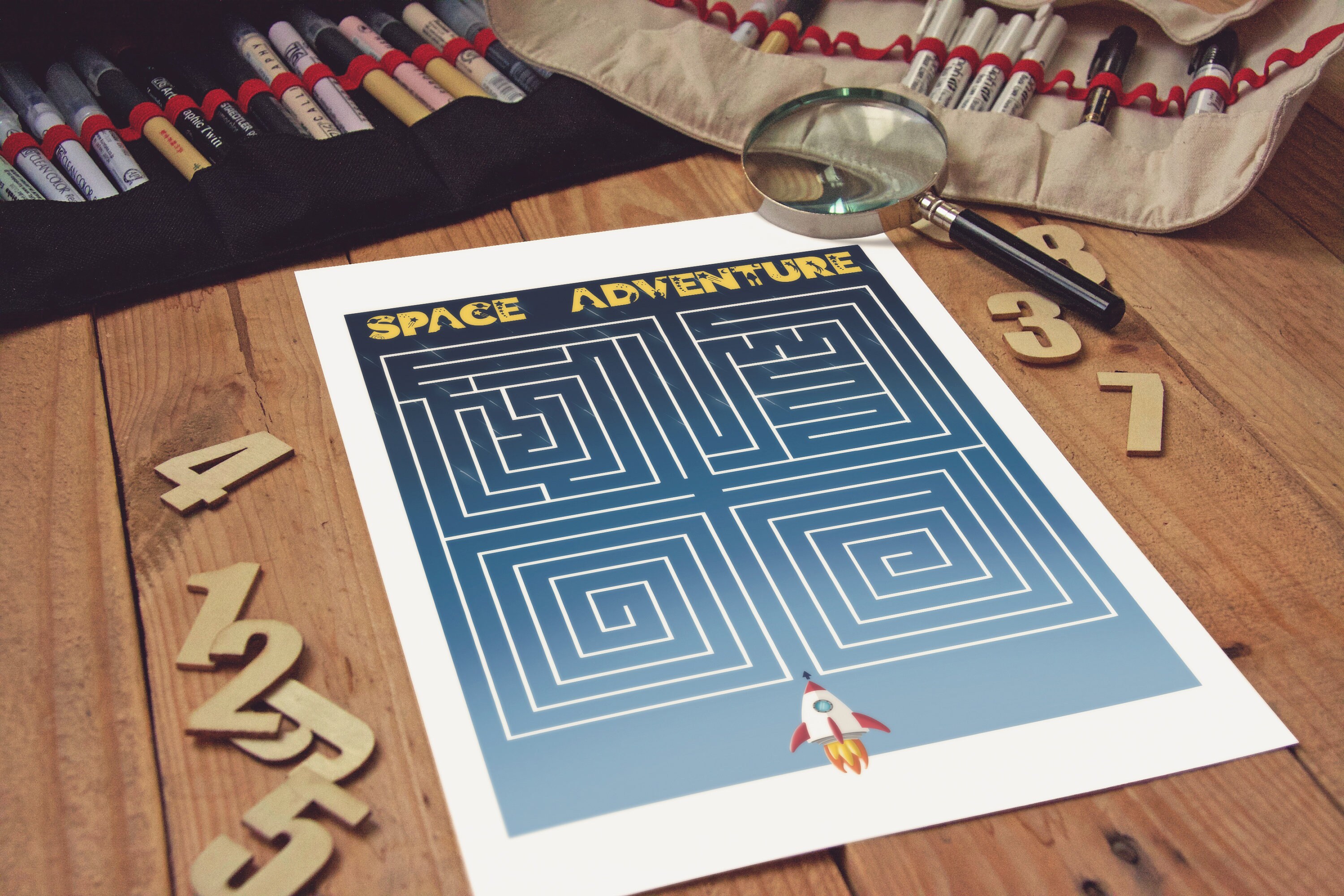 Rocket Maze Game Printable Labirynth Pdf Busy Book Worksheets Educational Toddler Activity ...