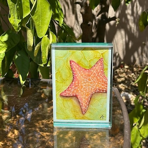 Starfish Watercolor 7x5 inches | Tide Pool Painting | Sealife Artwork | Ocean Home Decor