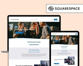 Squarespace 7.1 Website Template for Church, Theme Design, Jesus Christ, Sunday School, Ministry Outreach, Small Business, Creative Blog