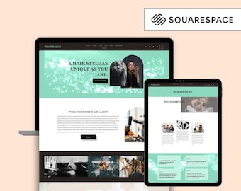 Squarespace 7.1 Website Template for Hair Salon, Cosmetic Design, eCommerce Store, Shop Theme, Beauty Minimal, Photography Blog