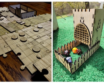 Epic Dungeons and Dragons Crafting Bundle: Essentials Board Kit (SVG),  Castle Dice Tower (DXF) for Laser Engraving CNC Routing and Printing