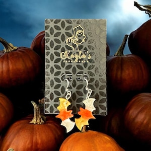 Bat Earrings, Goth Earrings, Halloween Earrings, Candy Corn Earrings, Spooky Season, Resin, Halloween Jewelry, Halloween Gift, Gift For Her