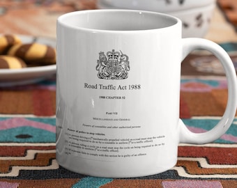 Taza de la Ley de Tráfico Vial, Oficial de Policía, Regalo de la Policía del Reino Unido, PCSO, Detective, Regalo para ella, Regalo para él, Regalo de Oficial de Policía