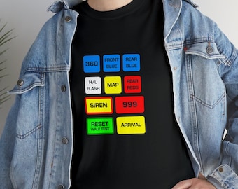 Camiseta de algodón con diseño de controlador de luz azul, regalo para agente, alfombrilla de ratón, agente de policía, personal policial, PCSO, ambulancia, bomberos