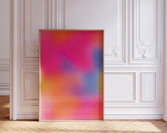 Póster de aura, póster de degradado, arte mural de aura, impresión de degradado