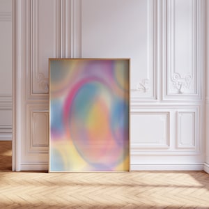 Aura Gradient Wall Art Print, Pastel Colors (Digital Download)