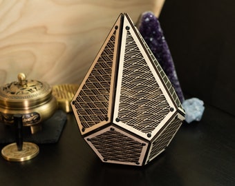 Polyhedron Kuzushi Model Kit Sculpture, Sacred Geometry Decor, Laser Cut Ornament, Kumiko Design, Desk Decoration, Table Decor
