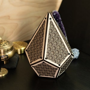 Polyhedron Dot Asanoha Model Kit Sculpture, Sacred Geometry Decor, Laser Cut Ornament, Kumiko Design, Desk Decoration, Table Decor