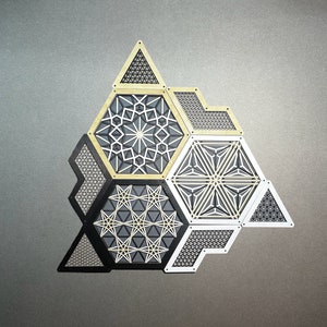 Modular Kumitech Kit  |  Multi-layer 3D Wooden Laser Cut Wall Art, Kumiko Design, Geometric Pattern