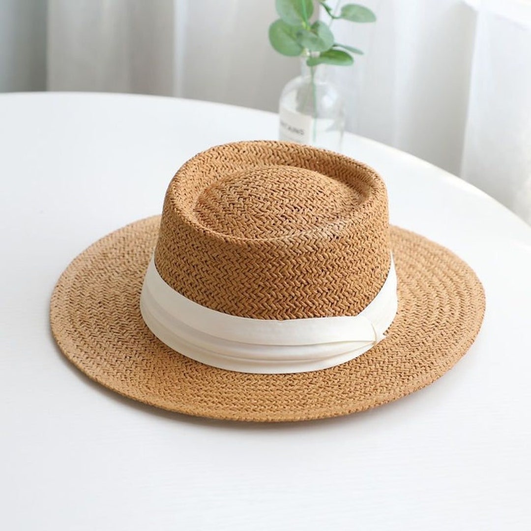 Summer Fedora Straw Hat Bohemian Bali Panama Style Sun Hat W. Etsy