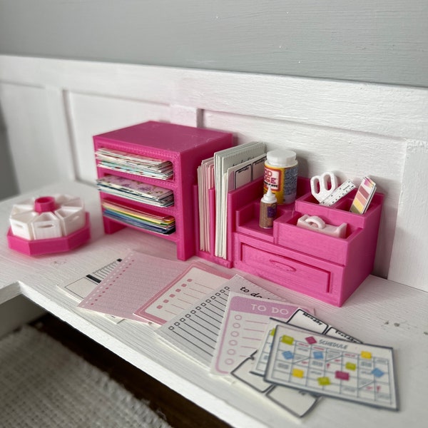 Pink Dollhouse Organizer (1:12 scale)