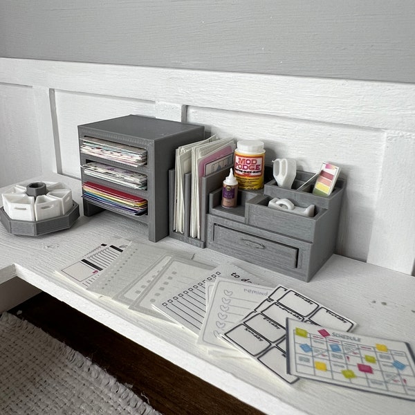 Grey Dollhouse Organizer (1:12 scale)