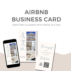 Modelo de cartão de visita | Cartão de visita Airbnb | Modelo Digital Canva | Download instantâneo | Modelo de aluguel de curto prazo | Canva