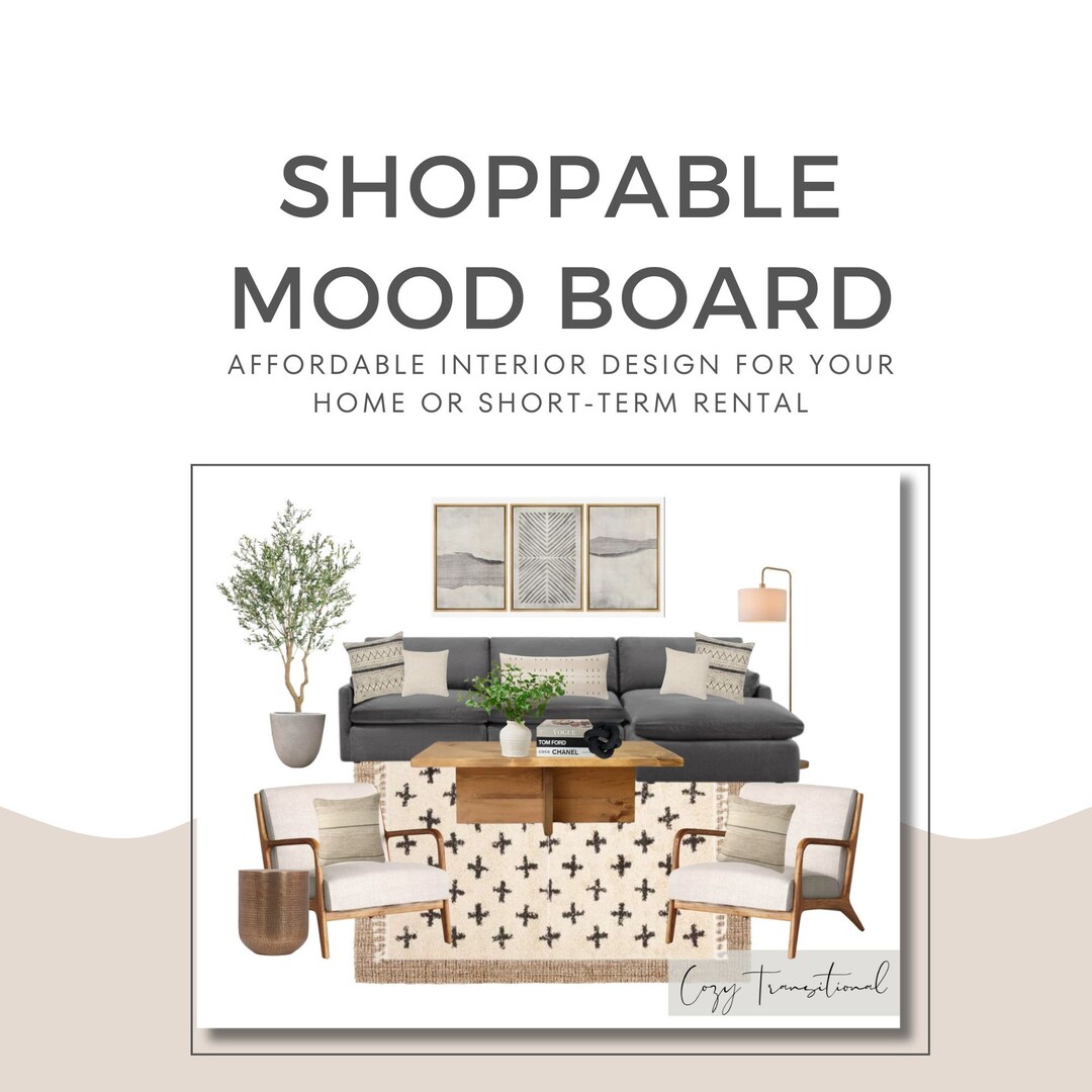 Shoppable Mood Board Pre-designed Interior Design Instant Download ...