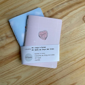 Pack Notebooks My trip to Korea + My cat fell from the sky handmade - A6 handmade notebook