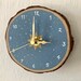Blue Star Wood Slice Clock - Etsy