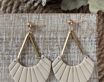 Dangle Fan Earrings | Polymer Clay | Brass Fittings