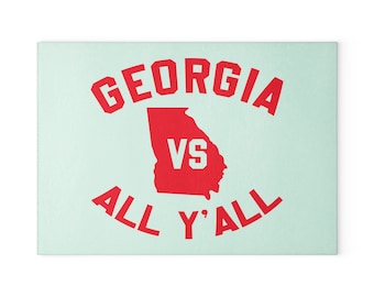 Georgia Glass Cutting Board  |  University of Georgia Bulldogs |  Kitchen Cutting Board
