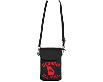 Georgia Crossbody Purse  |  University of Georgia Bulldogs |  Black Shoulder Bag for GA Fans, Athens Bar Hopping