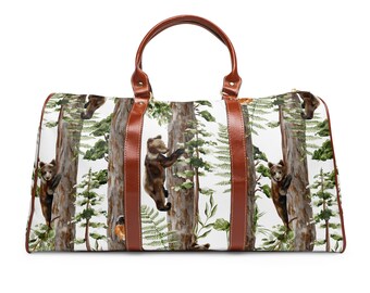 Bear Travel Bag  |  Mountain Weekender Bag  |  Waterproof Luggage  |  Blue Ridge Mountains Lover  |  Camping Bag