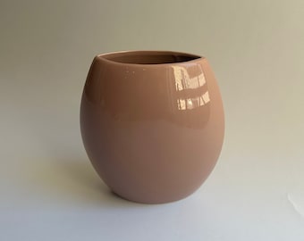 Vintage 1980s Rose Color Vase