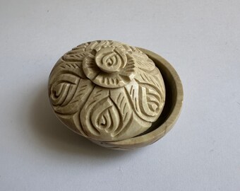 Vintage Soapstone Ring Dish, Trinket Box